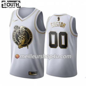 Maillot Basket Enfant Boston Celtics Personnalisé 2019-20 Nike Blanc Golden Edition Swingman